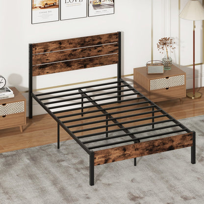Single/Double Size Bed Frame with High Headboard-Double Size