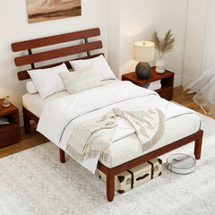 Double/King Size Bed Frame with Retro Headboard and Under-Bed Storage Space-Double Size