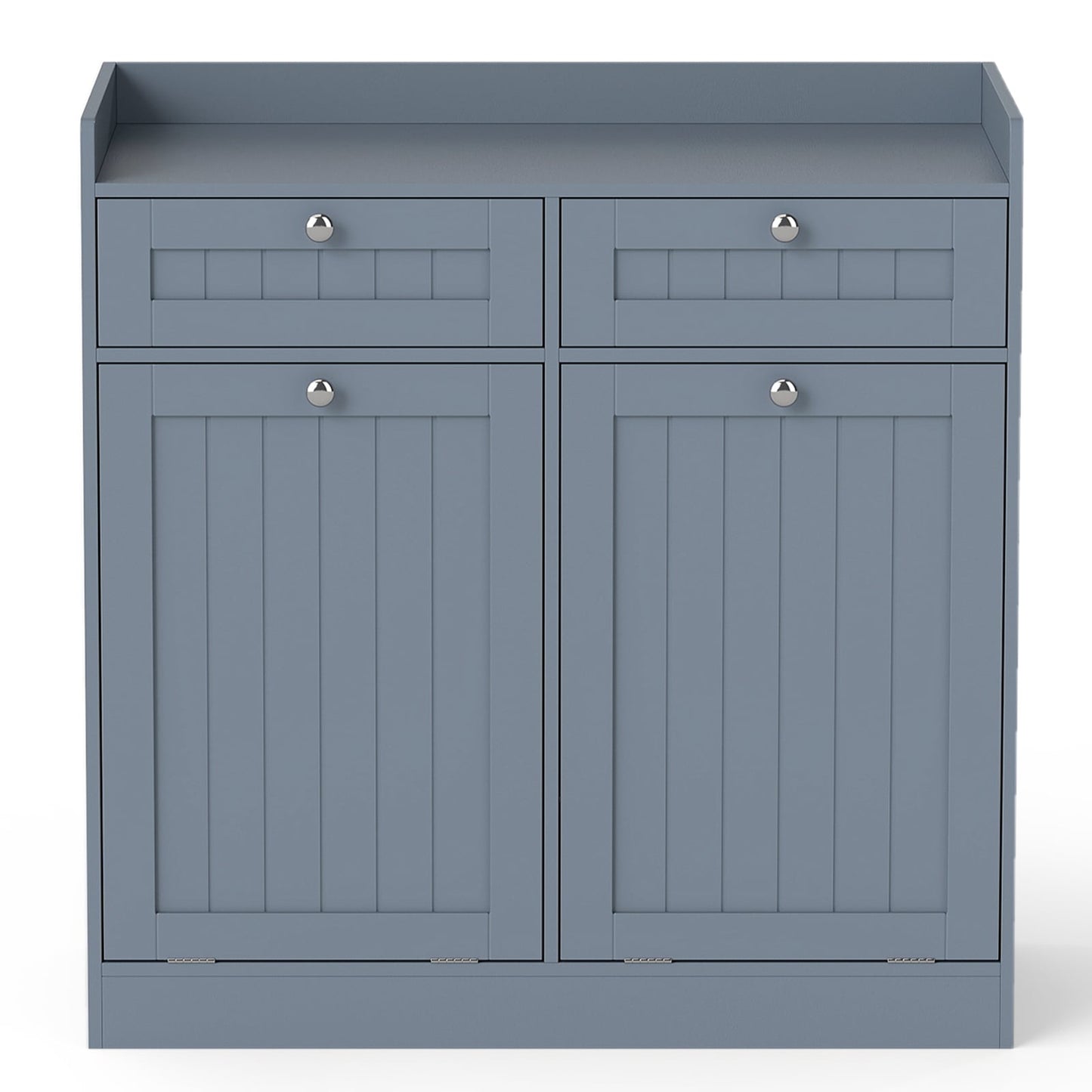 Double Tilt-Out Laundry Hamper Cabinet with Removable Baskets-Grey