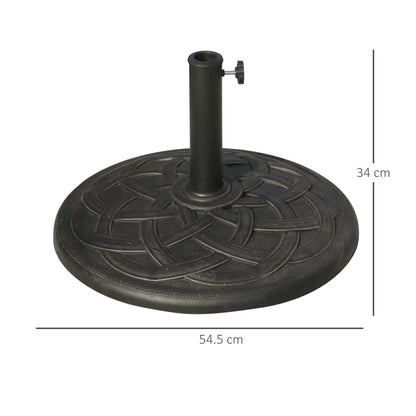 Outsunny 19KG Resin Umbrella Base Garden Parasol Base Stand Round Sun Shade Holder Suitable For Pole Between Î¦38mm to Î¦48mm
