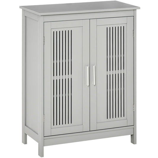 kleankin Modern Bathroom Floor Cabinet - Grey