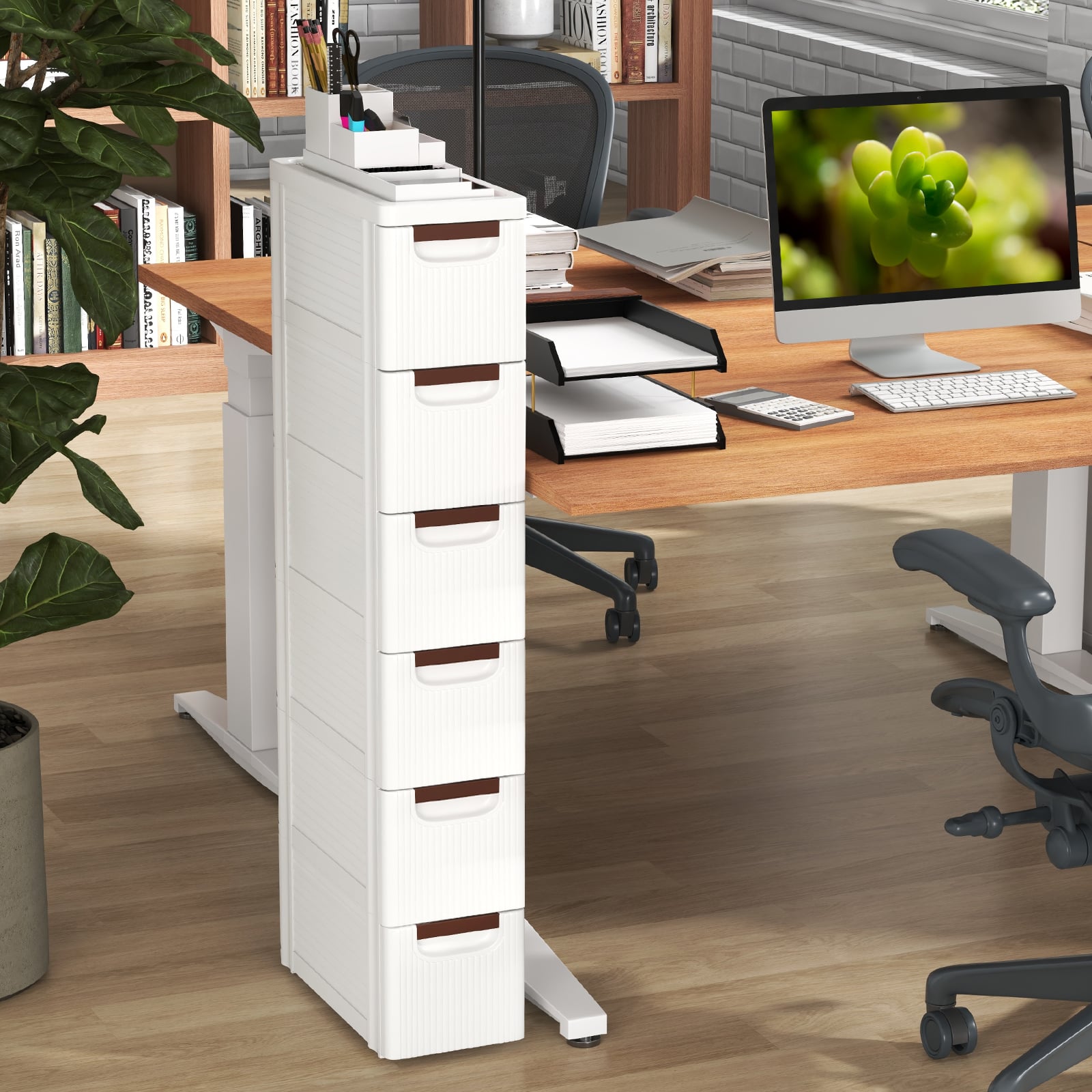 3/4/5/6-Drawer Narrow Storage Cabinet for Small Space-6-Tier