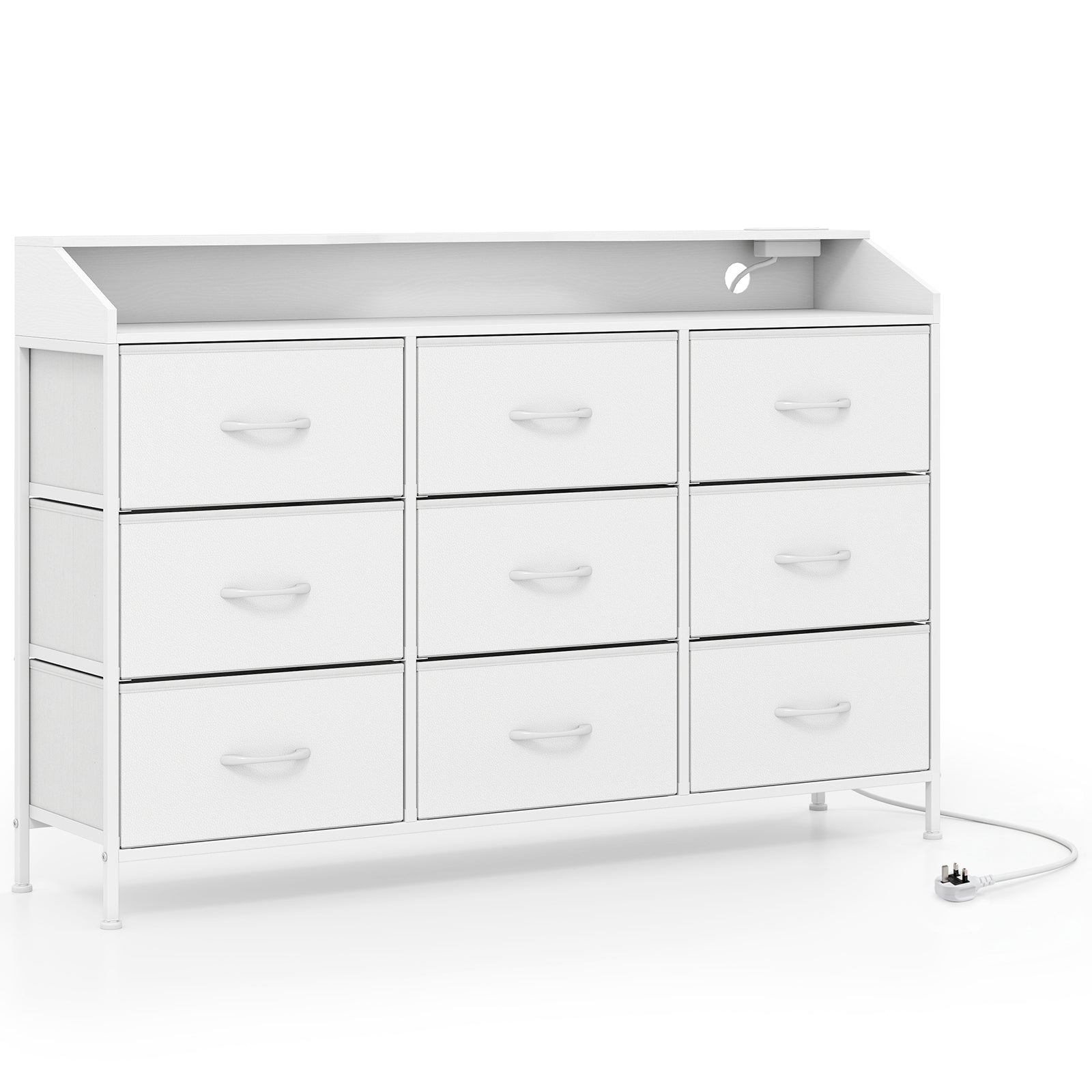 Dresser Storage Organizer with LED Lights for Bedroom-White