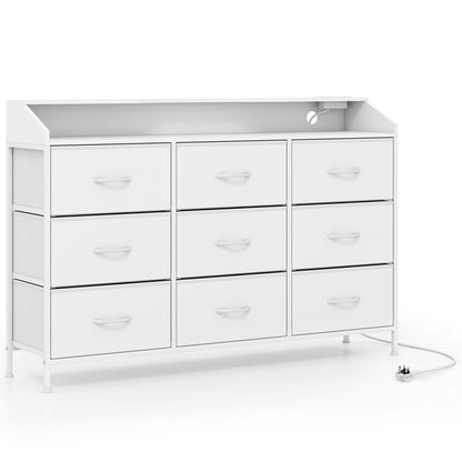 Dresser Storage Organizer with LED Lights for Bedroom-White