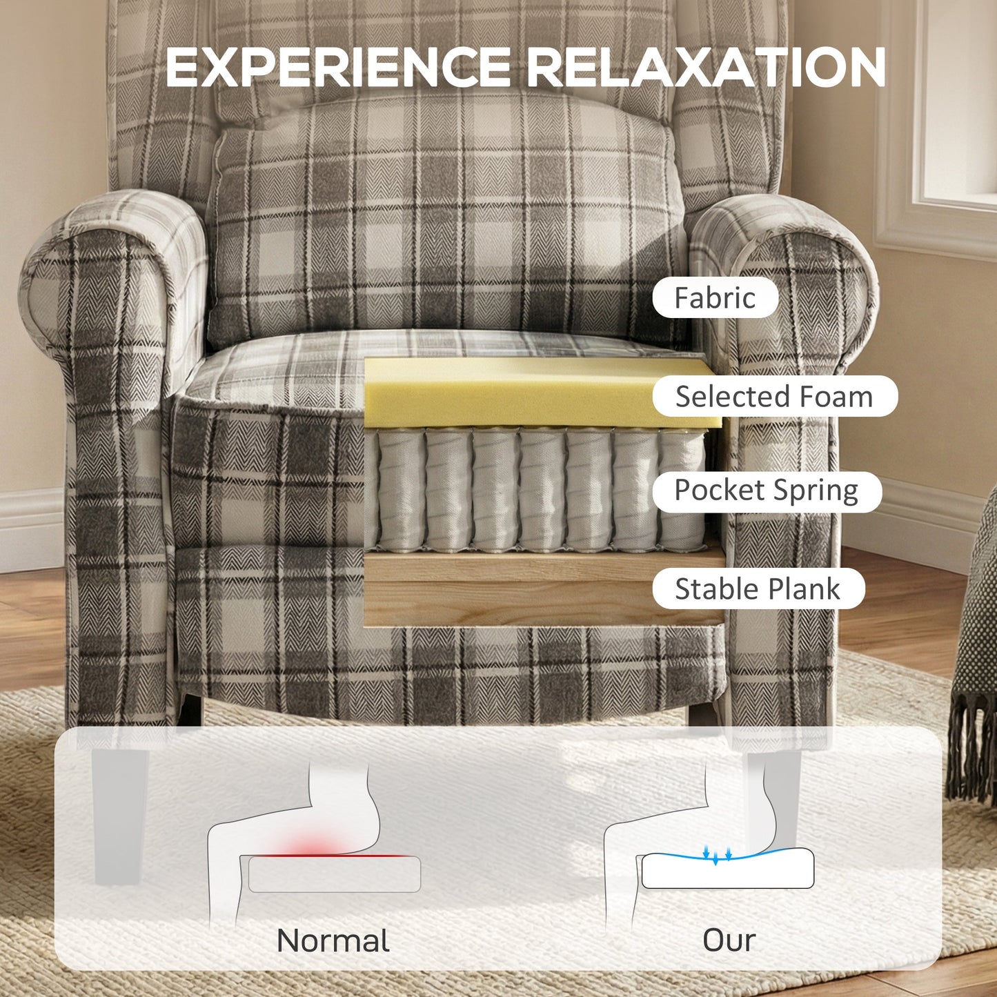 HOMCOM 160Â° Reclining Armchair, with Footrest - Grey and White