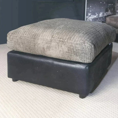 A black and grey Dylan chenille fabric 2 seater sofa with several cushions on top, displayed against a white background.
