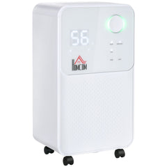 HOMCOM 12L/Day Dehumidifier for Home, Laundry Room, Bedroom, Basement, Electric Moisture Air De-Humidifier with 4 Modes, Continuous Drainage, 24H Timer, Digital Humidity Display
