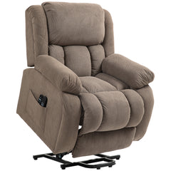 HOMCOM Recliner Armchair Lift Chair, Electric Recliner Chair with Vibration Massage and Heat, Wide Seat, USB Port, Light Brown