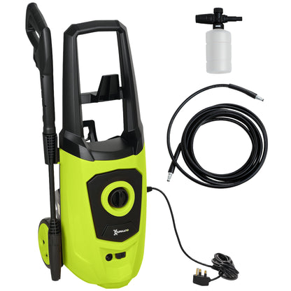 DURHAND 1800W High√Ç Pressure√Ç Washer, 150 Bar Pressure, 510 L/h Flow, High-Performance Portable Power Washer Jet Wash Cleaner with 6M Hose, Snow Foam Bottle for Garden, Car, Furniture, Green
