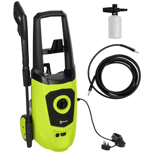 DURHAND 1800W High√Ç Pressure√Ç Washer, 150 Bar Pressure, 510 L/h Flow, High-Performance Portable Power Washer Jet Wash Cleaner with 6M Hose, Snow Foam Bottle for Garden, Car, Furniture, Green