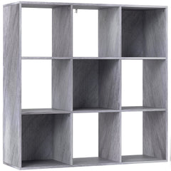 HOMCOM Nine-Cube Storage Shelf - Marble Grey
