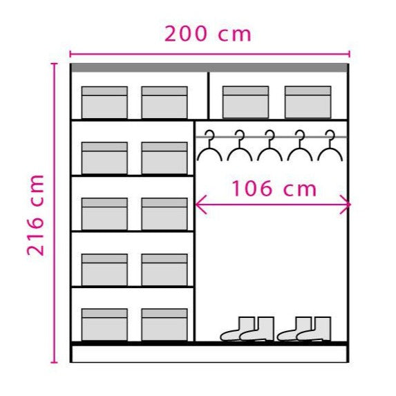 Dome DO8 Sliding Door Wardrobe 200cm