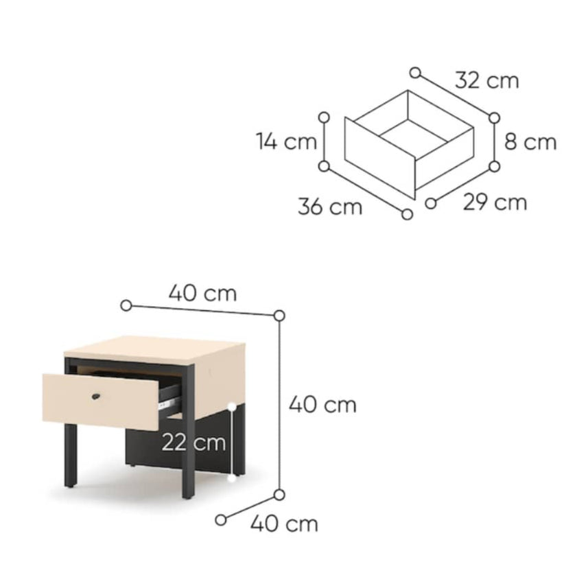 Enna EN-05 Bedside Table 40cm