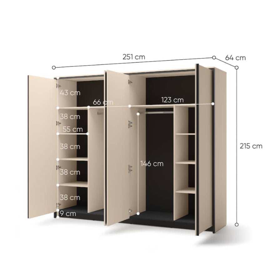 Enna EN-06 Hinged Door Wardrode 251cm