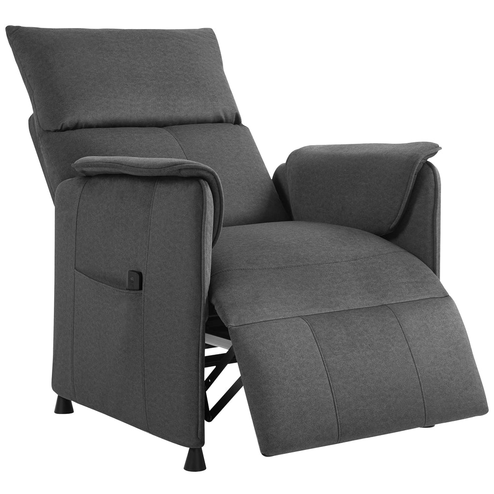 HOMCOM Power Recliner Chair, Reclining Chair with Remote, Pocket Springs, Silent Motor and Side Pockets, Black