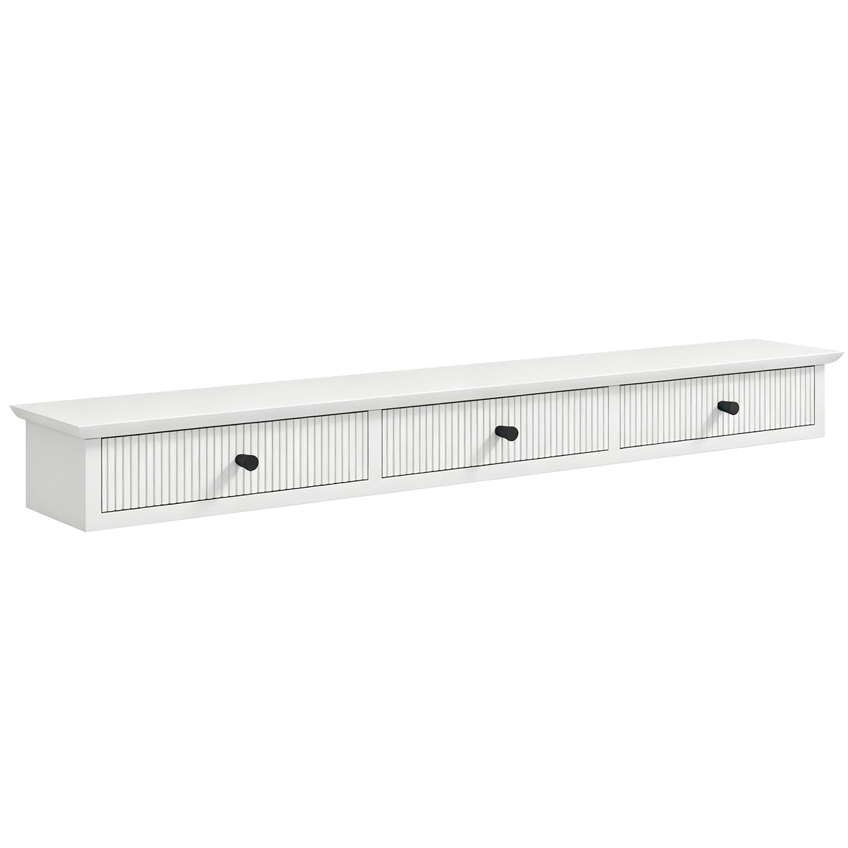 HOMCOM Shelf Wall-Mounted Storage Shelf Shelving Unit MDF 93 x 15 x 10 cm Entryway Kitchen Living Room, White