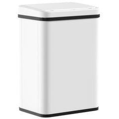 HOMCOM 40L Sensor Bin with Soft-Close Lid, Stainless Steel Automatic Touchless Motion Sensor Kitchen Bin, White