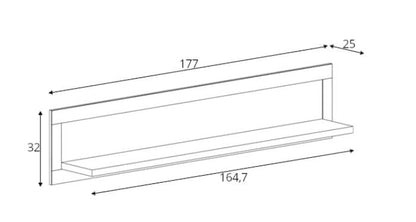 Evora 02 Wall Shelf 177cm
