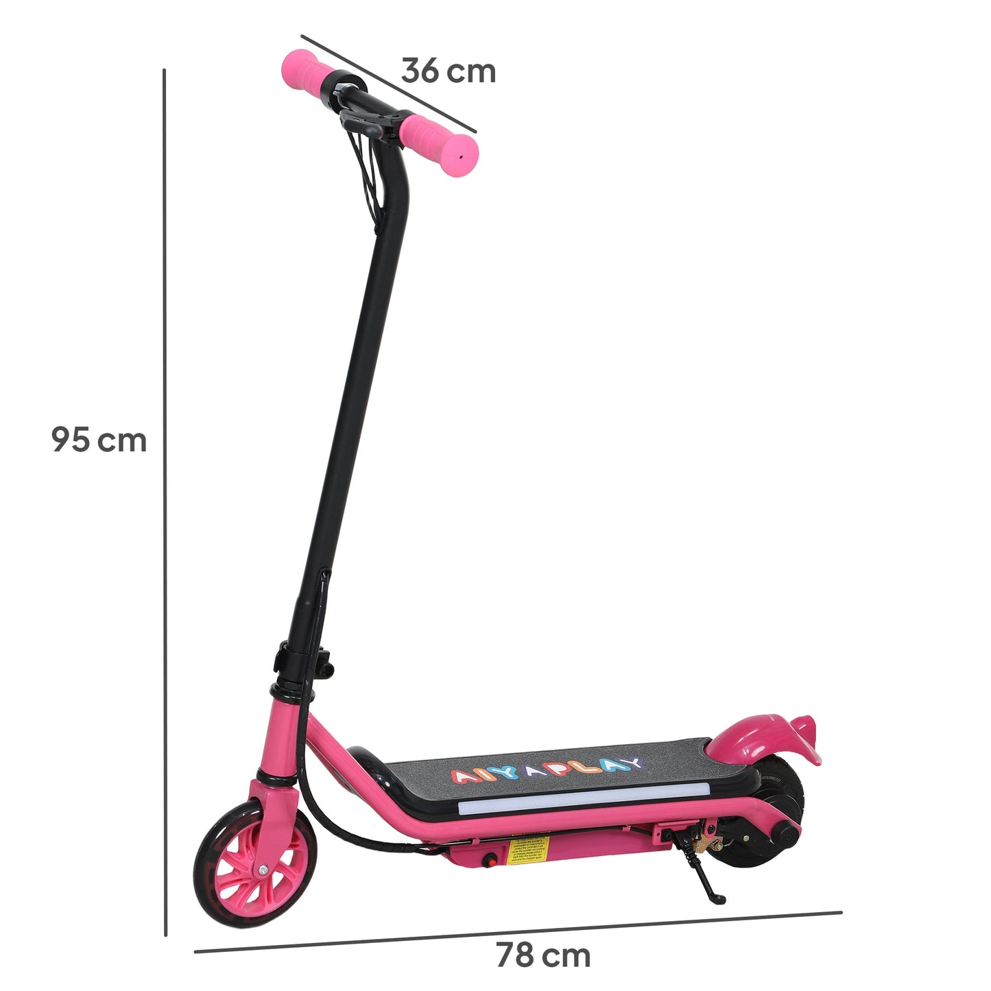 AIYAPLAY Electric Scooter for Kids Aged 6-14 Years, with Colourful Lights, Pink