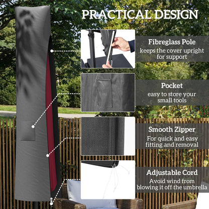 Outsunny Parasol Umbrella Cover - Grey