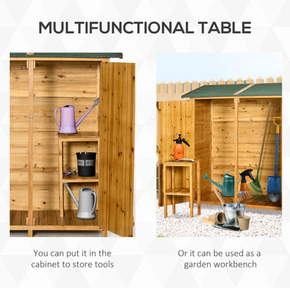 Outsunny 139 x 75 Fir Wood Garden Shed, with Asphalt Roof - Natural
