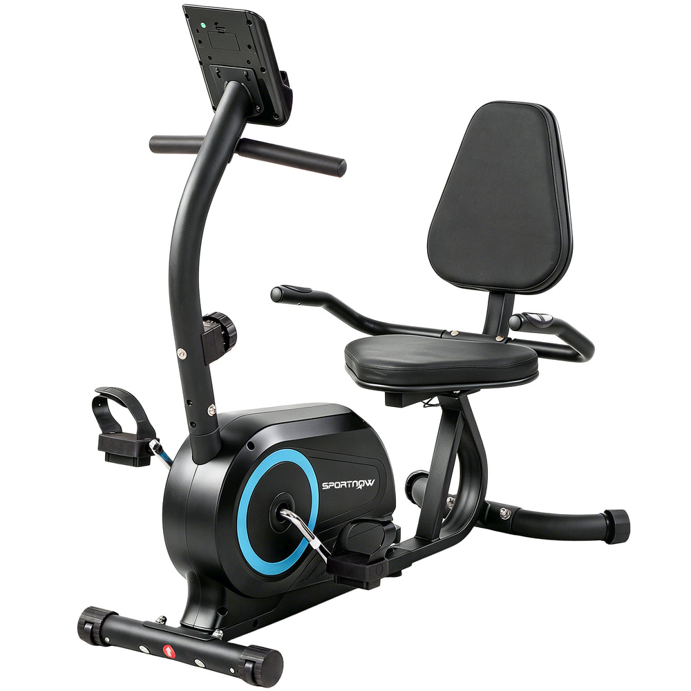 SPORTNOW Recumbent Exercise Bike for Home, Stationary Bike with Bluetooth, App Connectivity, Quiet 8-Level Magnetic Resistance