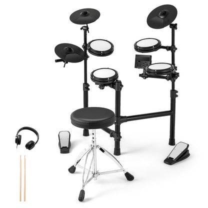 Electric Drum Set Foldable Drum Kit with 18 CM Mesh Drum Pads