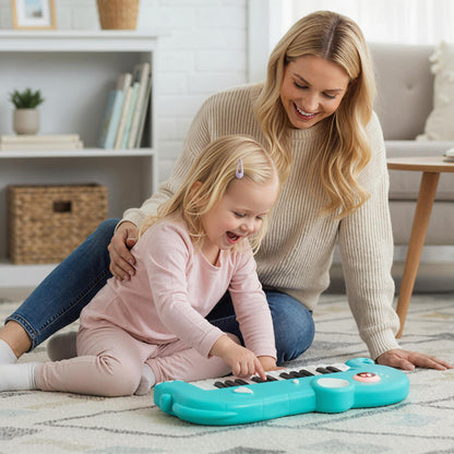 25-Key Kids Piano Keyboard Elephant Shape Toy Digital Piano with Built-in Music-Blue