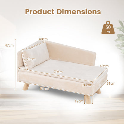 Elevated Pet Bed for Medium and Small-Sized Dogs Puppies Cats Kittens-White