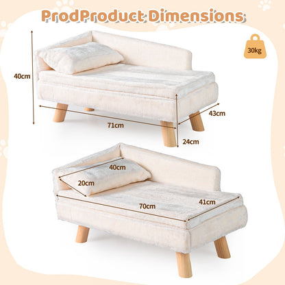 Elevated Pet Bed for Medium and Small Dogs Puppies Cats Kittens-Beige