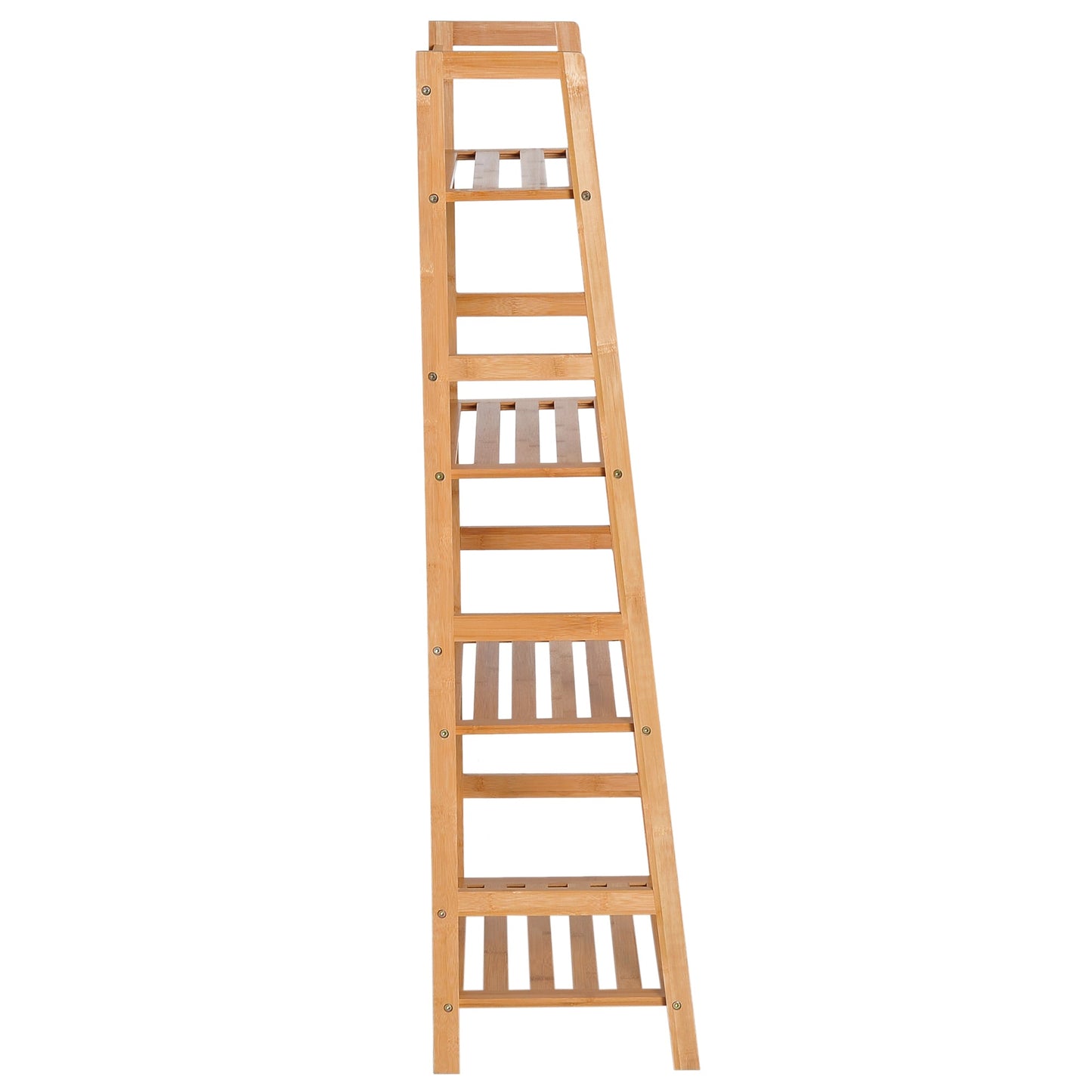 HOMCOM Bamboo Ladder Shelf, 4-Tier Bookshelf, Freestanding Bookcase for Living Room, Study, Bedroom, Home Office, 48 x 31.5 x 120cm, Natural Wood Effect