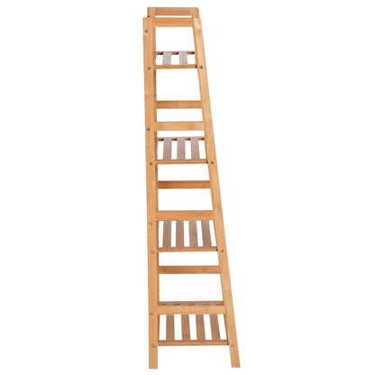 HOMCOM Bamboo Ladder Shelf, 4-Tier Bookshelf, Freestanding Bookcase for Living Room, Study, Bedroom, Home Office, 48 x 31.5 x 120cm, Natural Wood Effect