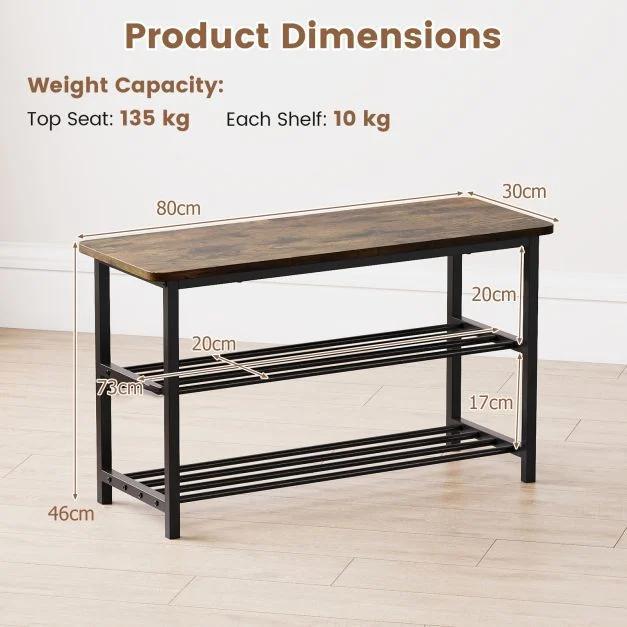 Entryway Set with 3-Tier Shoe Rack Console Table and Freestanding Coat Stand