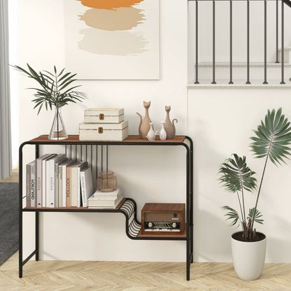 Console Table with Storage Shelf and Metal Frame for Living Room