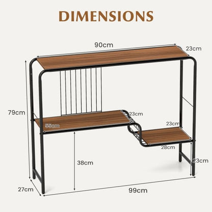 Console Table with Storage Shelf and Metal Frame for Living Room