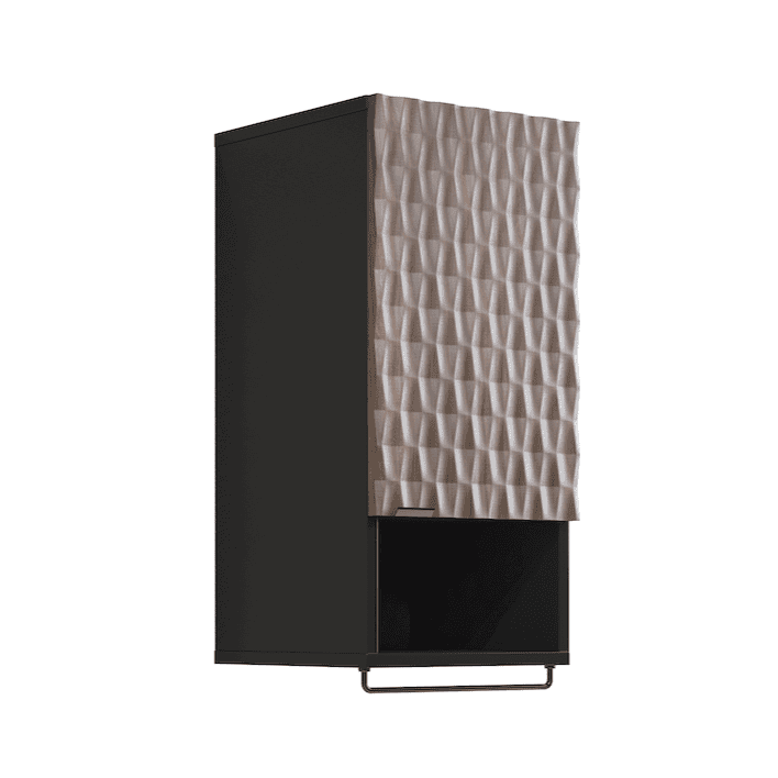 Decorative wall-mounted box with textured surface on a white background