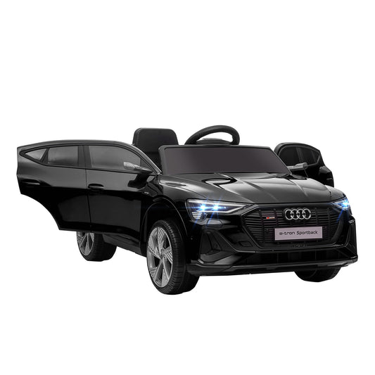 HOMCOM Audi E-tron Licensed 12V Kids Electric Ride on, Electric Car for Kids, with Parental Remote, Music Lights MP3, Suspension Wheels, for 3-5 Years, Black