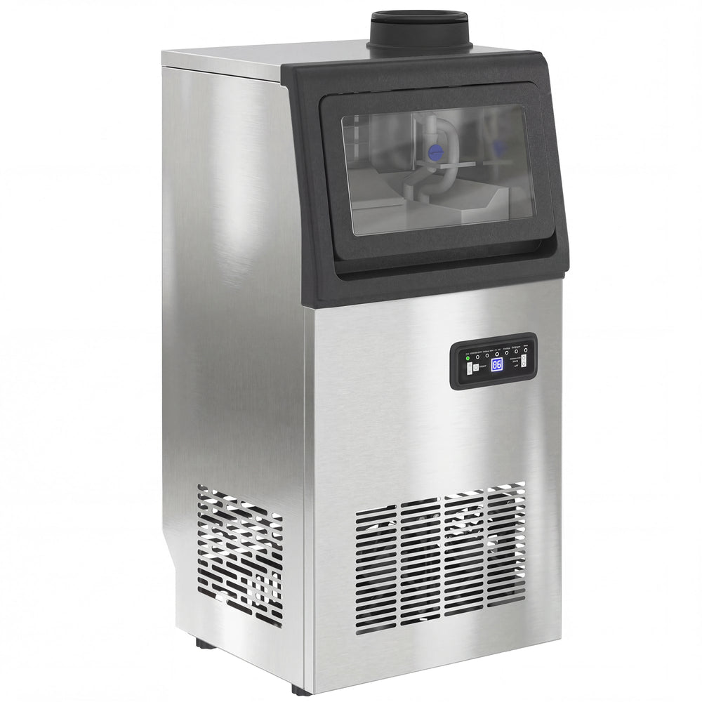 HOMCOM Commercial Ice Maker Machine, 36kg/24H Stainless Steel Under Counter or Freestanding Ice Machine, Silver
