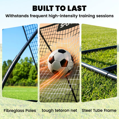 SPORTNOW Football Rebounder Net, Portable Kickback Football Rebounder Net with Carry Bag and Ground Stakes