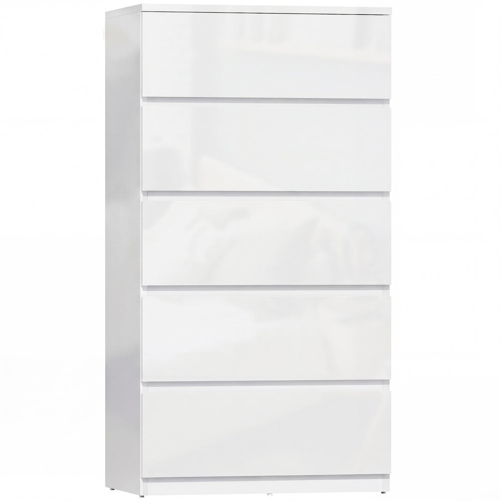 HOMCOM Chest of Drawers, 5-Drawer Storage Cabinets, Modern Dresser, Storage Drawer Unit for Bedroom