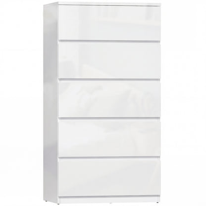 HOMCOM Chest of Drawers, 5-Drawer Storage Cabinets, Modern Dresser, Storage Drawer Unit for Bedroom
