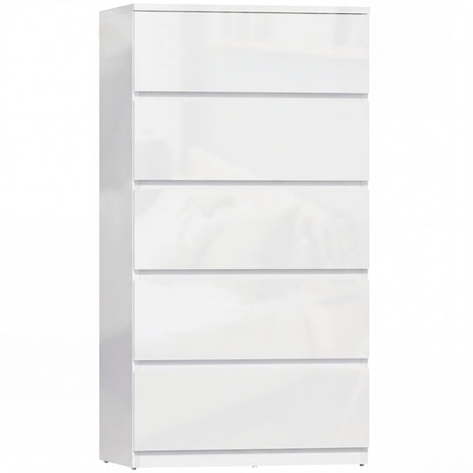 HOMCOM Chest of Drawers, 5-Drawer Storage Cabinets, Modern Dresser, Storage Drawer Unit for Bedroom