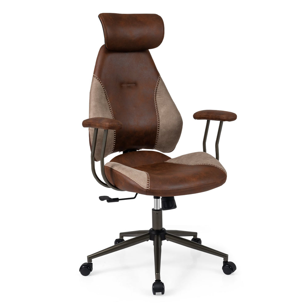 Ergonomic Office Chair with Flax Fabric and 2D Headrest