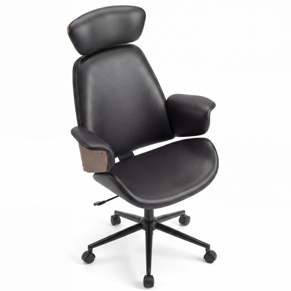 Ergonomic Office Chair with Headrest & Adjustable Height for Home Office-Black
