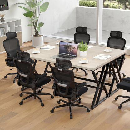 Ergonomic Office High Back Mesh with Lumber Support Adjustable Headrest-Black