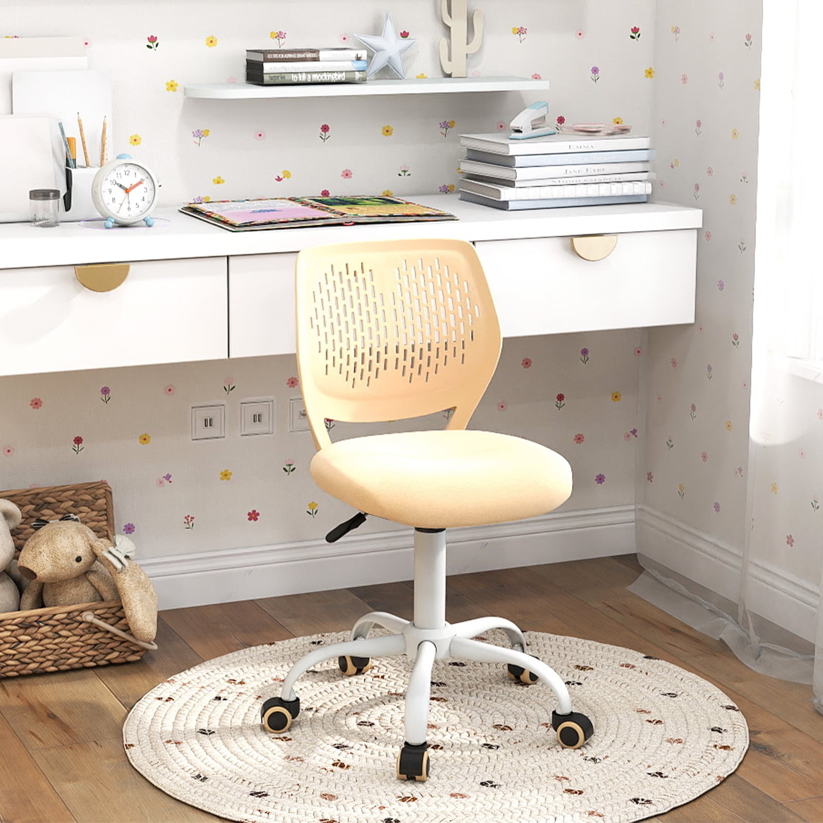 Ergonomic Children Study Chair with Adjustable Height-Yellow