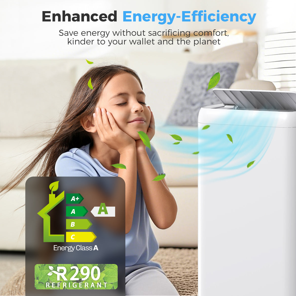 HOMCOM 12,000 BTU 5-in-1 Mobile Air Conditioner, 35m² Radius - White