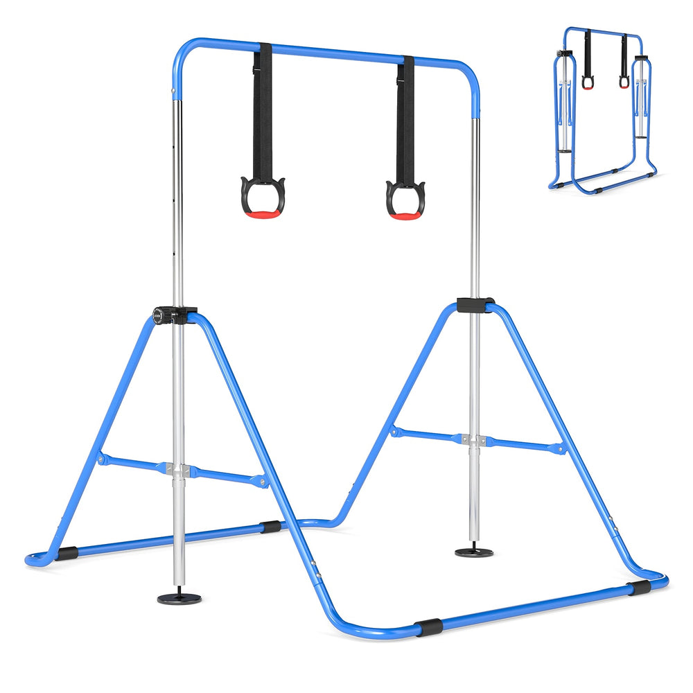 Expandable Gymnastic Bar for Kids 4-Level Height Adjustable Gymnastic Bar-Navy