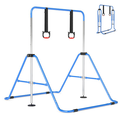 Expandable Gymnastic Bar for Kids 4-Level Height Adjustable Gymnastic Bar-Navy