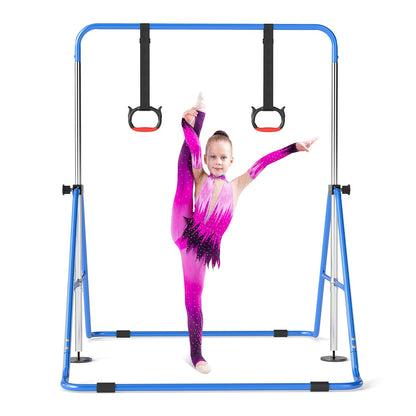 Expandable Gymnastic Bar for Kids 4-Level Height Adjustable Gymnastic Bar-Navy